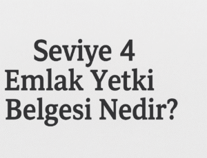 Seviye 4 Emlak Yetki Belgesi Nedir?